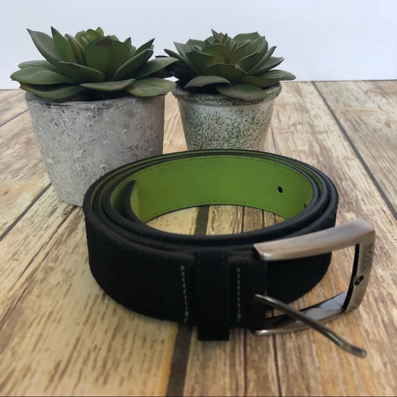 Hugo Boss Blue Green Cow Skin Belt 